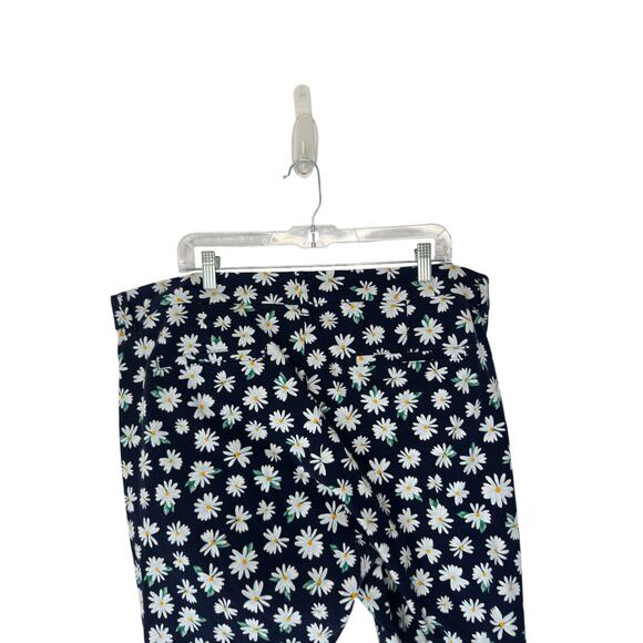 Old Navy Blue Floral Print Plus Career Office Work Business Pixie Pants Size 20 - Picture 7 of 13